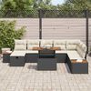 vidaXL Tuin Sofa Set met kussen met opslag 9 pcs Zwart Poly riet