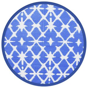 vidaXL Buitenkleed ARAKIL &Oslash;160 cm polypropeen blauw en wit