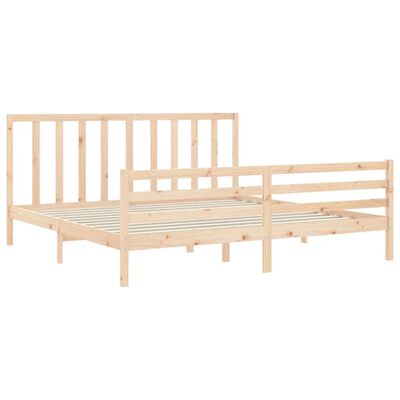 vidaXL Bedframe met hoofdbord massief hout