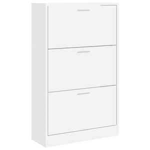 vidaXL Schoenenkast 63x24x103 cm bewerkt hout wit