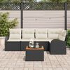 vidaXL Tuin Sofa Set 6 pcs Zwart en wit