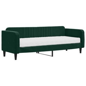 vidaXL Slaapbank met matras 80x200 cm fluweel donkergroen