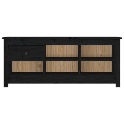 vidaXL Schoenenkast 110x38x45,5 cm massief grenenhout zwart