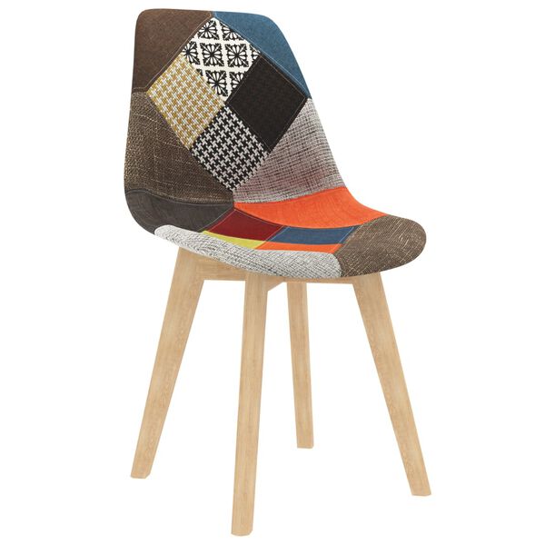 vidaXL Eetkamerstoelen 6 st met patchwork ontwerp stof meerkleurig