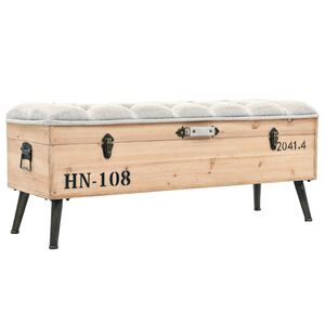 vidaXL Opbergbank 110 cm Massief Hout Vuren