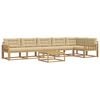 vidaXL Buiten bankenset 7 st 6-zits Wit en Beige Polyester