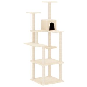 vidaXL Kattenmeubel met sisal krabpalen 153 cm cr&egrave;mekleurig