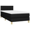 vidaXL Boxspring met matras en LED stof zwart 90x200 cm