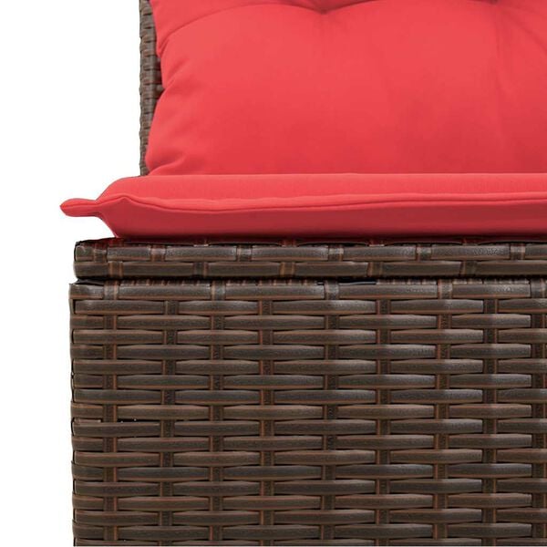 vidaXL 9-delige Loungeset met kussens poly rattan bruin