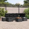 vidaXL Tuin Sofa Set met kussen met opslag 7 pcs Zwart Poly riet