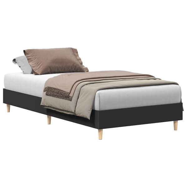 vidaXL Bedframe zonder matras 90x190 cm spaanplaat zwart