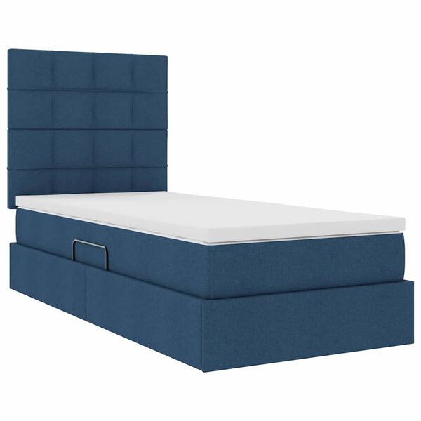 vidaXL Opslag bed met matras met matras Blauw 100 x 200 cm Polyester