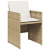 vidaXL 17-delige Tuinset met kussens poly rattan beige