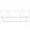 vidaXL Bedframe met hoofd- en voeteneinde metaal wit 107x203 cm