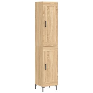 vidaXL Hoge kast 34,5x34x180 cm bewerkt hout sonoma eikenkleurig