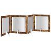 vidaXL Opvouwbaar hondenhek met standaards 4 pcs Gerookt eiken 401 cm