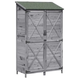 vidaXL Tuinschuur Grijs 106 x 56 x 176,5 cm Bewerkt hout