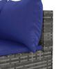 vidaXL 8-delige Loungeset met kussens poly rattan grijs