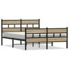 vidaXL Bedframe zonder matras metaal sonoma eikenkleurig 135x190 cm