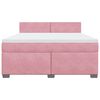 vidaXL Boxspring met matras fluweel roze 180x200 cm