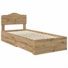vidaXL Bedframe met hoofdeinde Artisan Eiken 90 x 190 cm Bewerkt hout