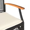 vidaXL 3-delige Bistroset met kussens poly rattan en acaciahout beige