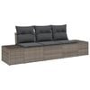 vidaXL Bankstel met kussen 3 pcs Grijs poly rattan