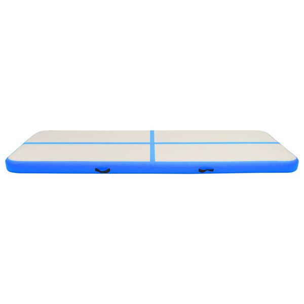 vidaXL Gymnastiekmat met pomp opblaasbaar 400x100x20 cm PVC blauw