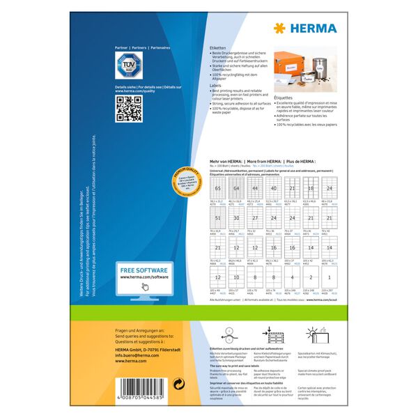 HERMA Etiketten PREMIUM 100 vellen A4 200x297 mm