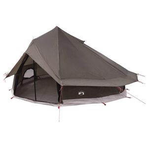 vidaXL Tipi Tent 18-persoons Bruin Grijs Polyester en staal