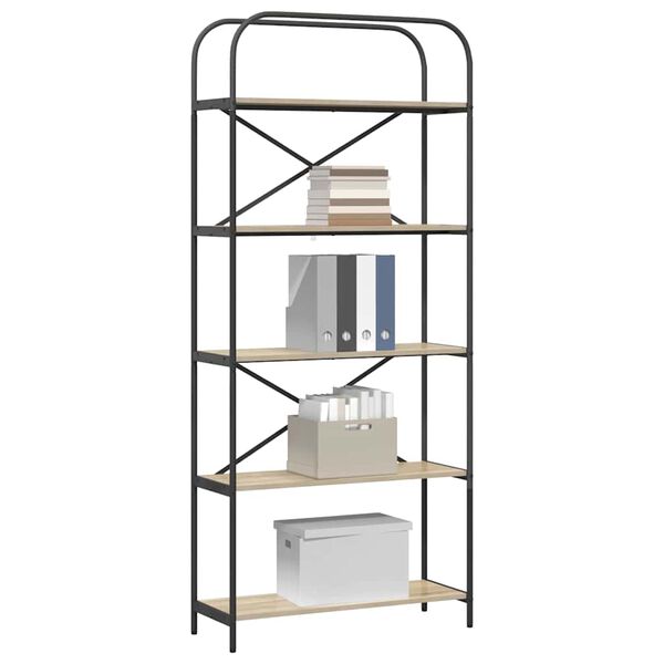 vidaXL Boekenkast Sonoma Eiken 80 x 30 x 183 cm Bewerkt hout