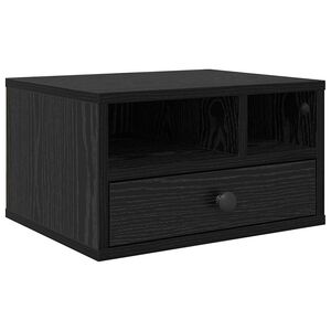 vidaXL Printerstand Zwart Eiken 40 x 32 x 24 cm Bewerkt hout