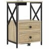 vidaXL Nachtkastje Sonoma Eiken 40 x 31 x 60 cm Bewerkt hout