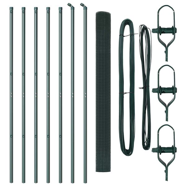 vidaXL Afrasteringspaal Groen 10 x 1,5 m (16 x 16 mm gaas)