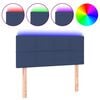 vidaXL Hoofdbord LED 90x5x78/88 cm stof blauw