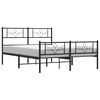 vidaXL Bedframe met hoofd- en voeteneinde metaal zwart 150x200 cm