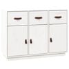 vidaXL Dressoir 100x40x75 cm massief grenenhout wit