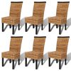 vidaXL Eetkamerstoelen 6 st abaca en massief mangohout