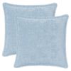 vidaXL Kussensloop 2 st HOUTEN Lichtblauw 35 x 35 cm Nep Konijnenbont