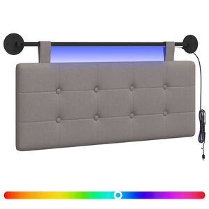 vidaXL Hangend hoofdbord Met LED-verlichting Taupe Stof