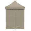 vidaXL Partytent inklapbaar pop-up met 4 zijwanden taupe