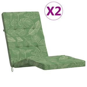 vidaXL Terrasstoelkussens 2 st bladpatroon oxford stof