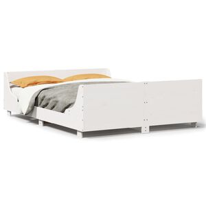 vidaXL Bedframe zonder matras massief grenenhout wit 150x200 cm