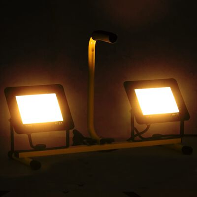 vidaXL Spotlight met handvat LED 2x50 W warmwit
