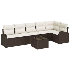 vidaXL Tuin Sofa Set Bruin poly rattan