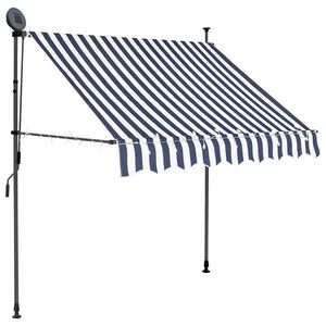 vidaXL Luifel handmatig uitschuifbaar met LED 100 cm blauw en wit