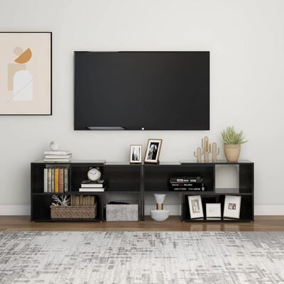vidaXL Tv-meubel 149x30x52 cm spaanplaat hoogglans zwart