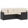 vidaXL 4-delige Loungeset met kussens poly rattan zwart