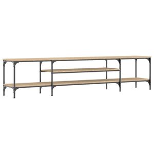 vidaXL Tv-meubel 201x35x45 cm bewerkt hout en ijzer sonoma eikenkleur