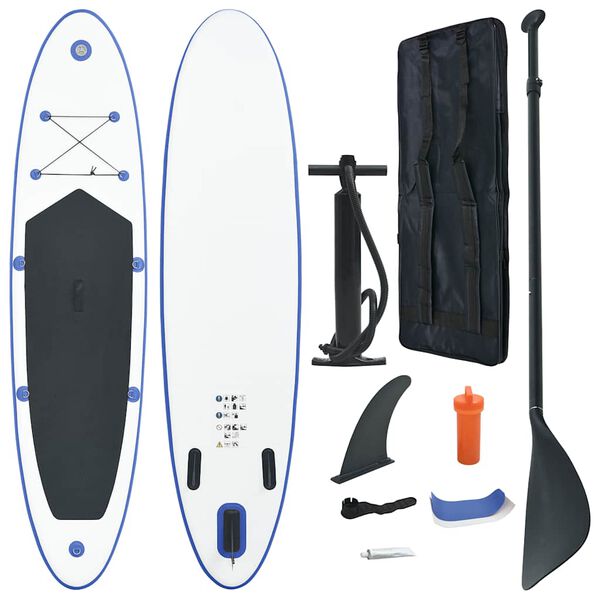 vidaXL Stand Up Paddleboardset opblaasbaar blauw en wit